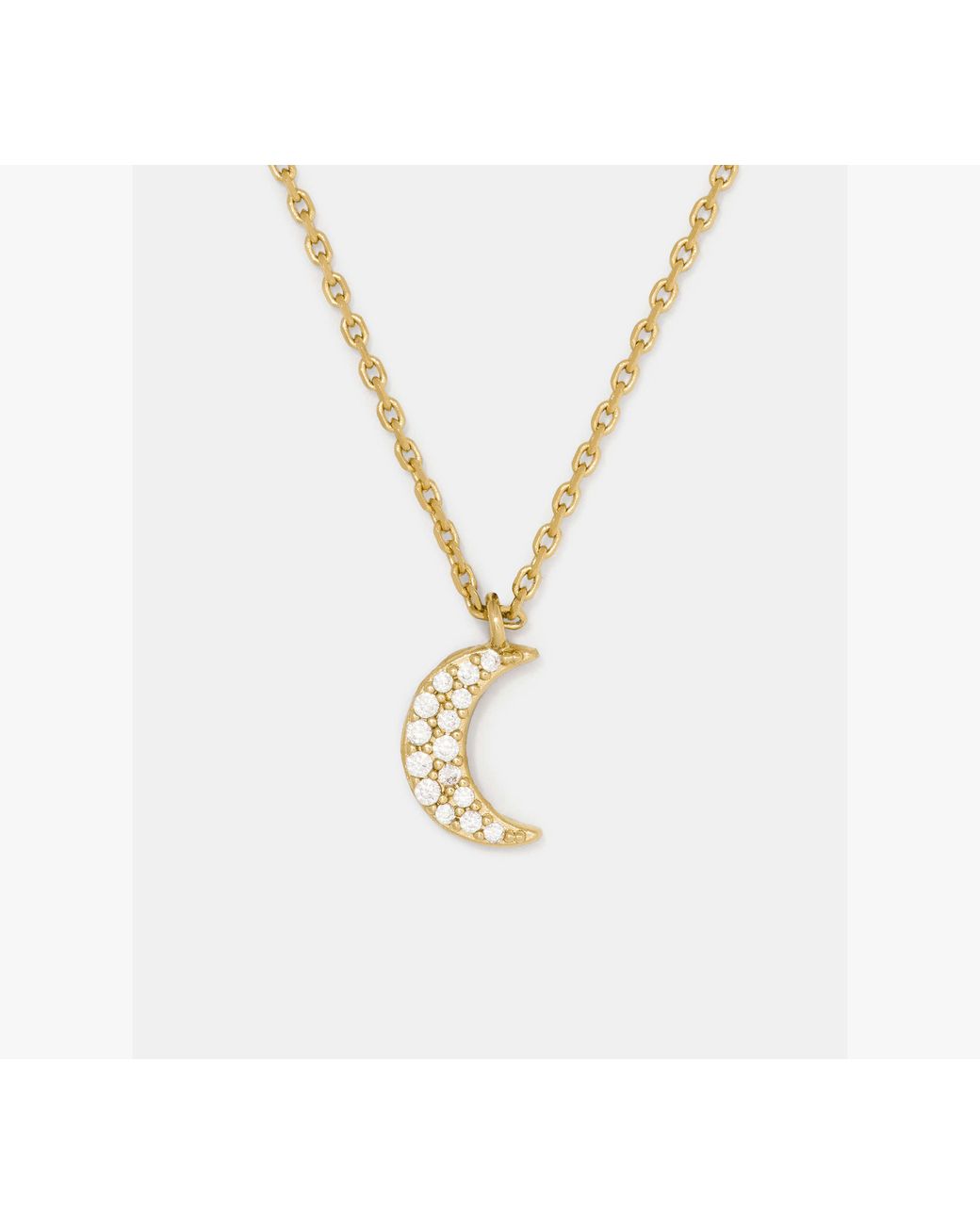 Kate Spade White Kate Spade You'Re A Gem Pave Moon Pendant