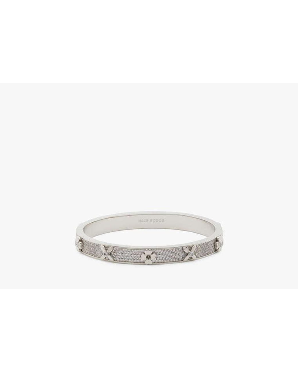 Kate Spade Gray Heritage Bloom Hinged Bangle