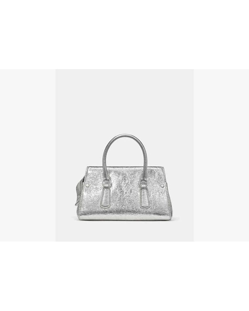 Kate Spade White Kate Spade Bond Crinkle Metallic Leather Mini Bag