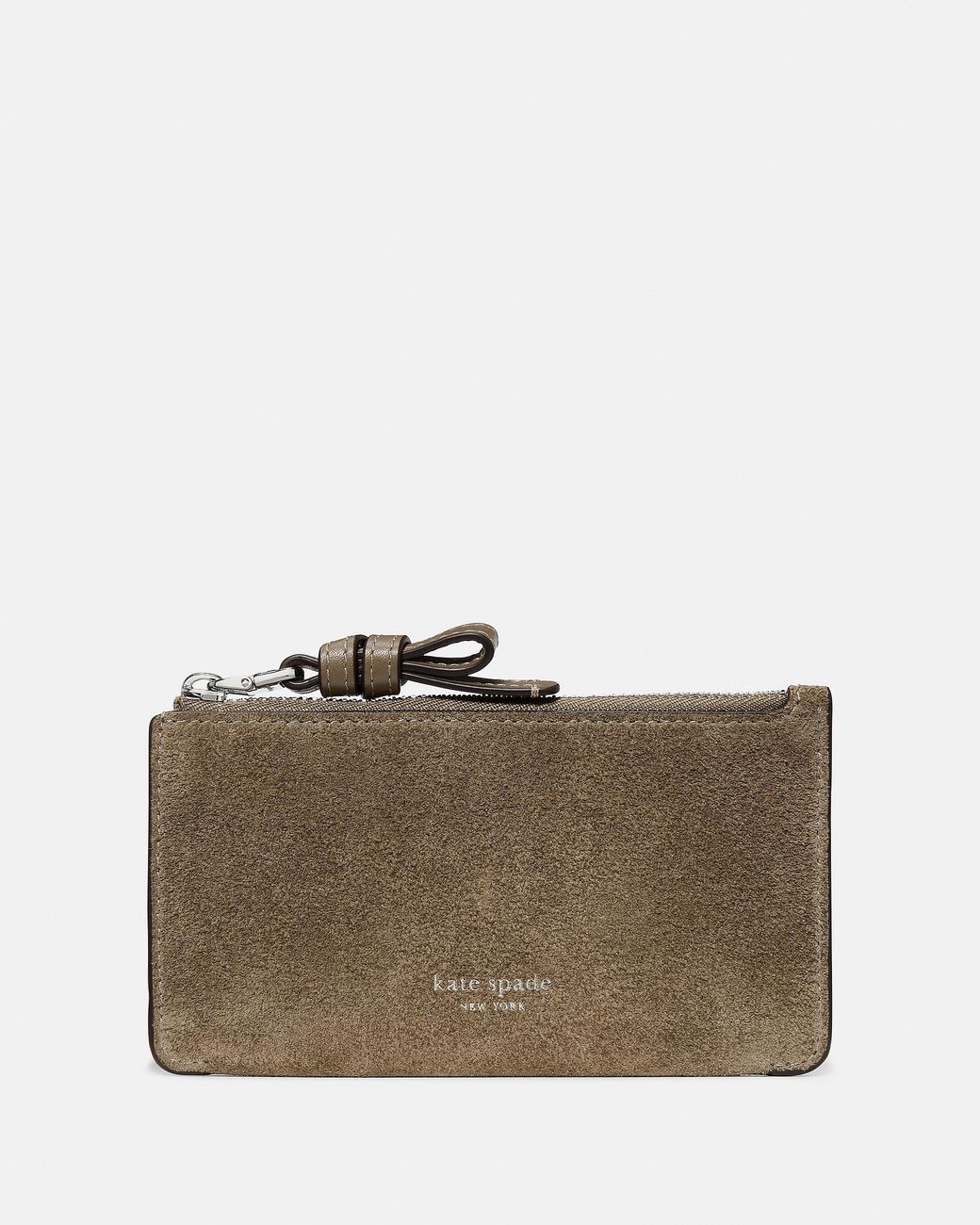 Kate Spade Green Loop Suede Zip Card Case