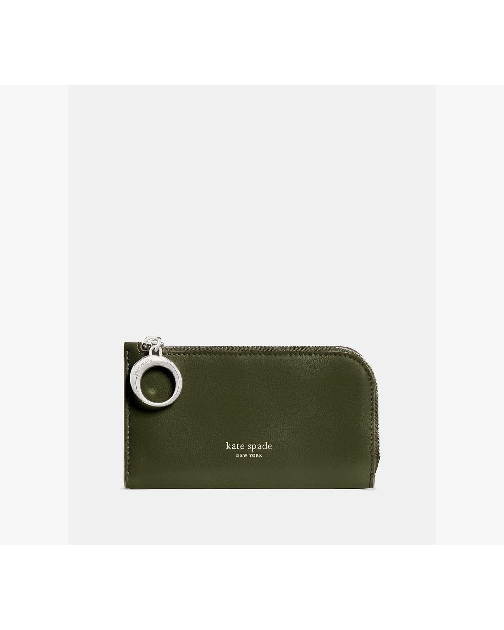 Kate Spade Green Halo Fine Grain Leather Small Slim Bifold Wallet