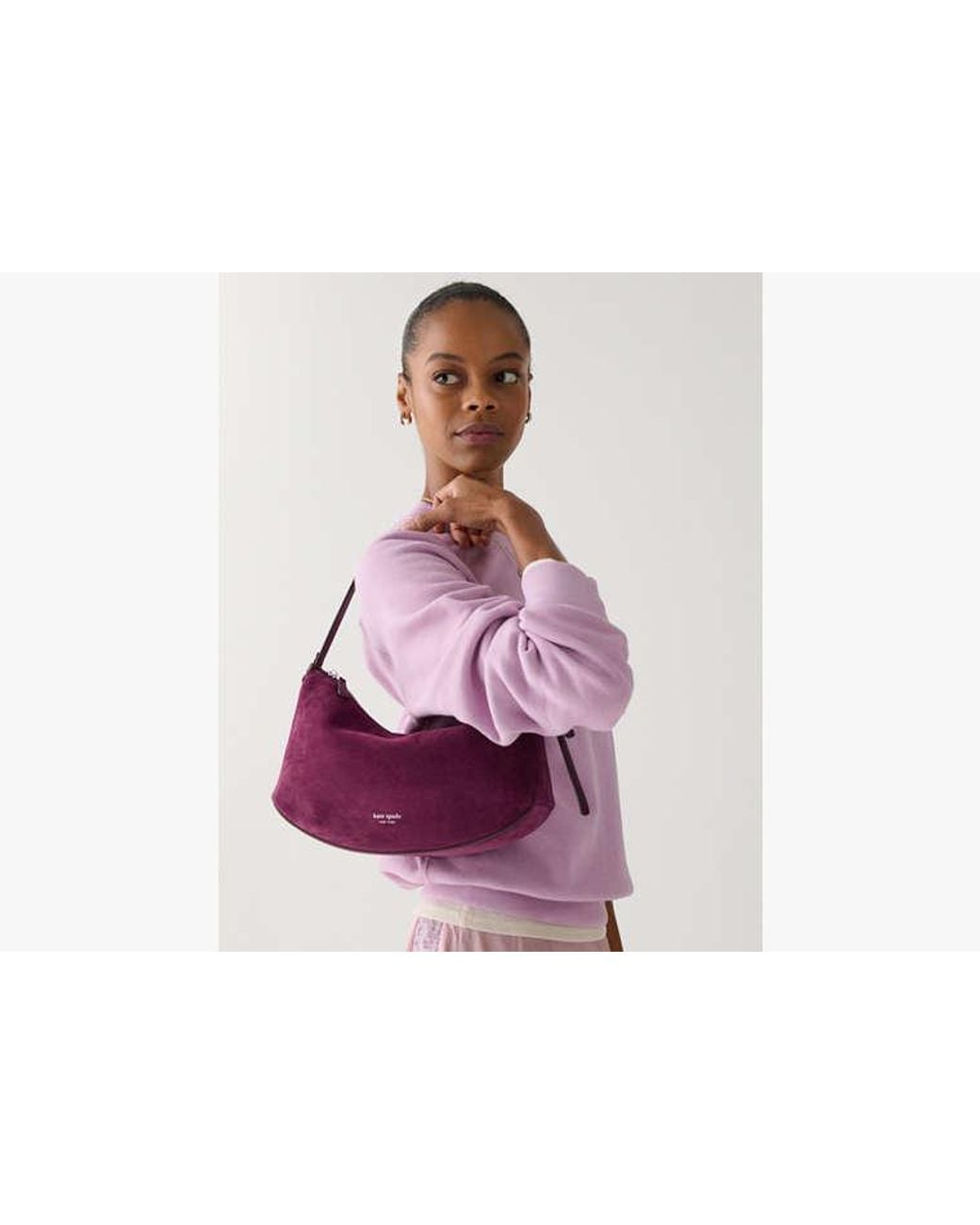 Kate Spade Purple Loop Suede Shoulder Bag