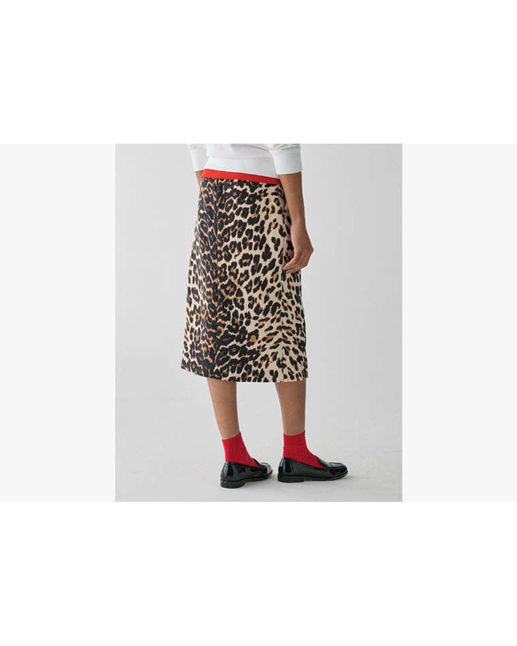 Kate Spade Brown Leopard Midi Skirt