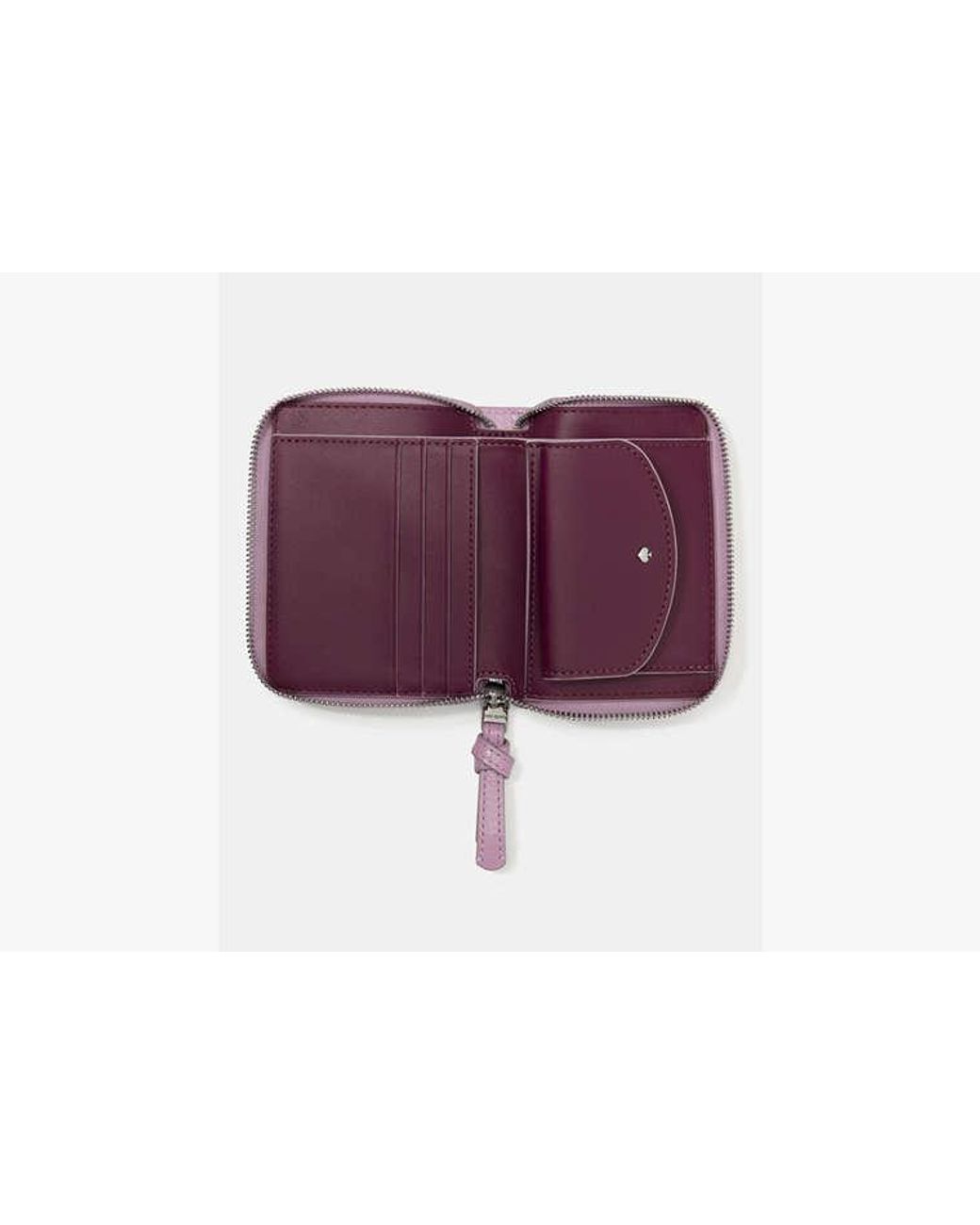 Kate Spade Purple Loop Leather Small Zip Around Wallet