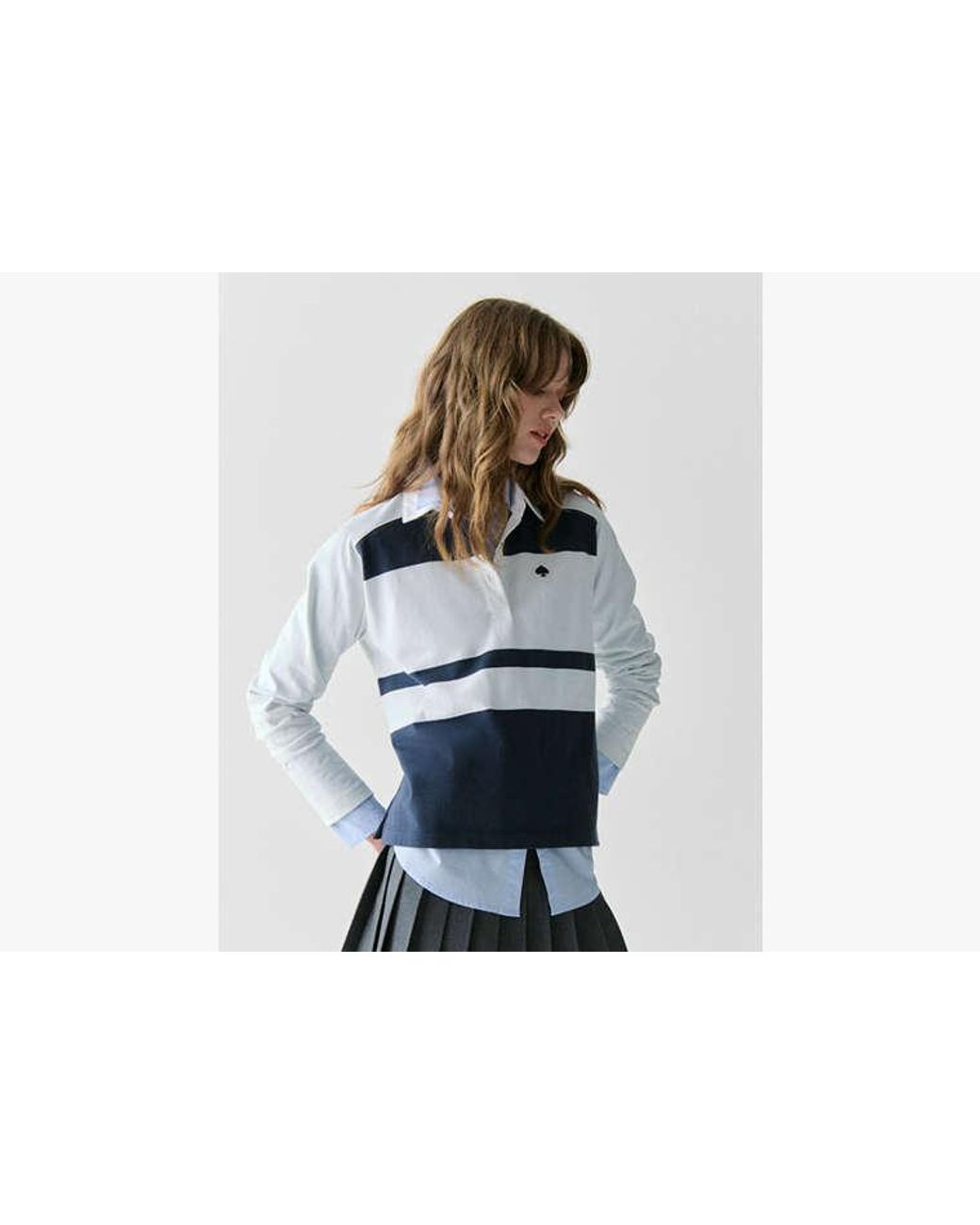 Kate Spade Gray Kate Spade Colorblock Rugby Shirt