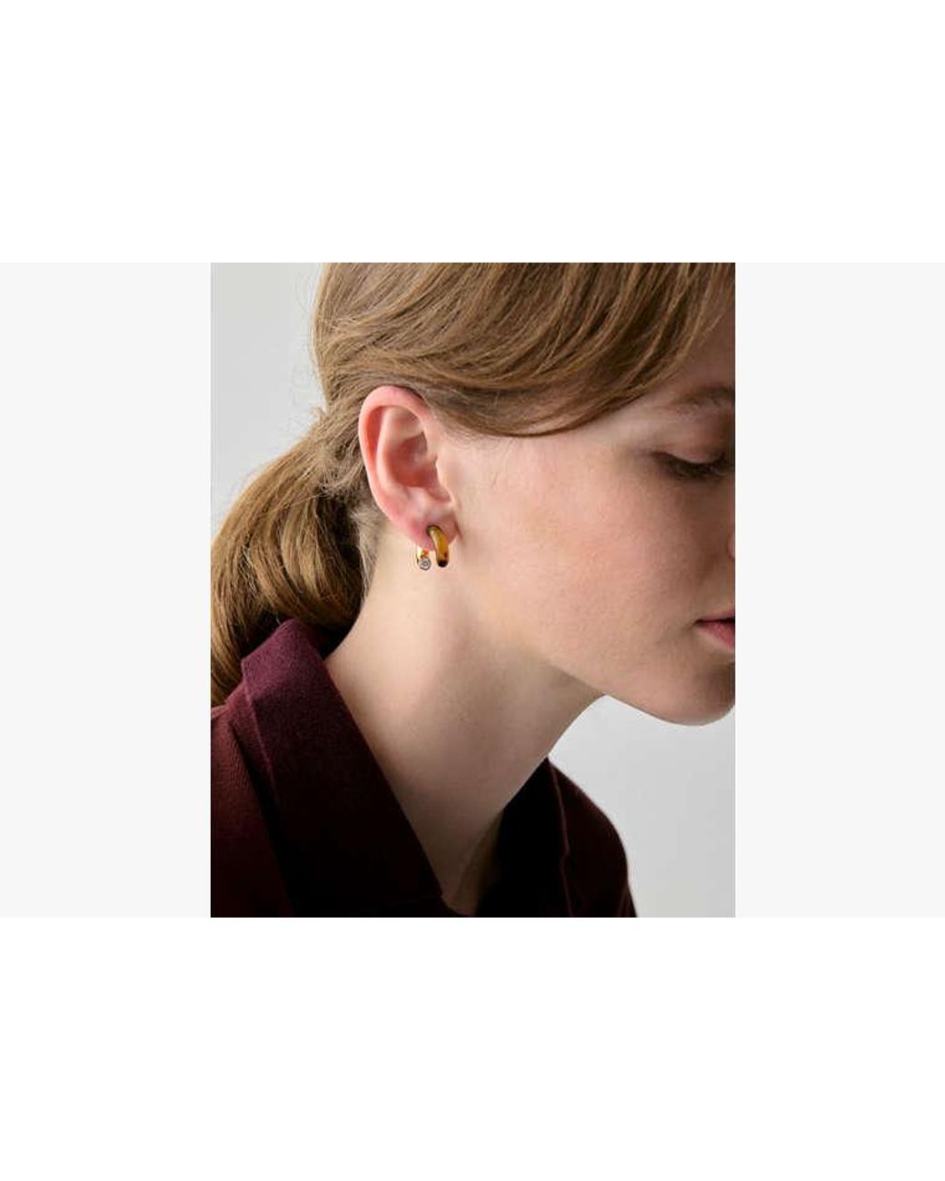 Kate Spade White Kate Spade Interlock Huggies Earring
