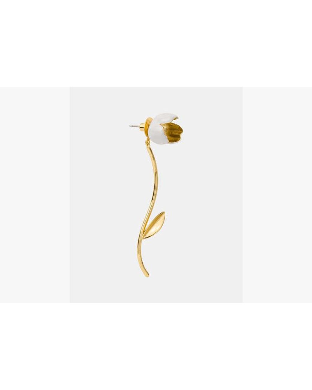 Kate Spade White Golden Bloom Floral Statement Earrings