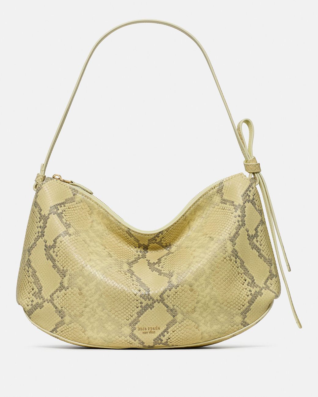Kate Spade Gray Loop Snake Embossed Large Shoulder Bag