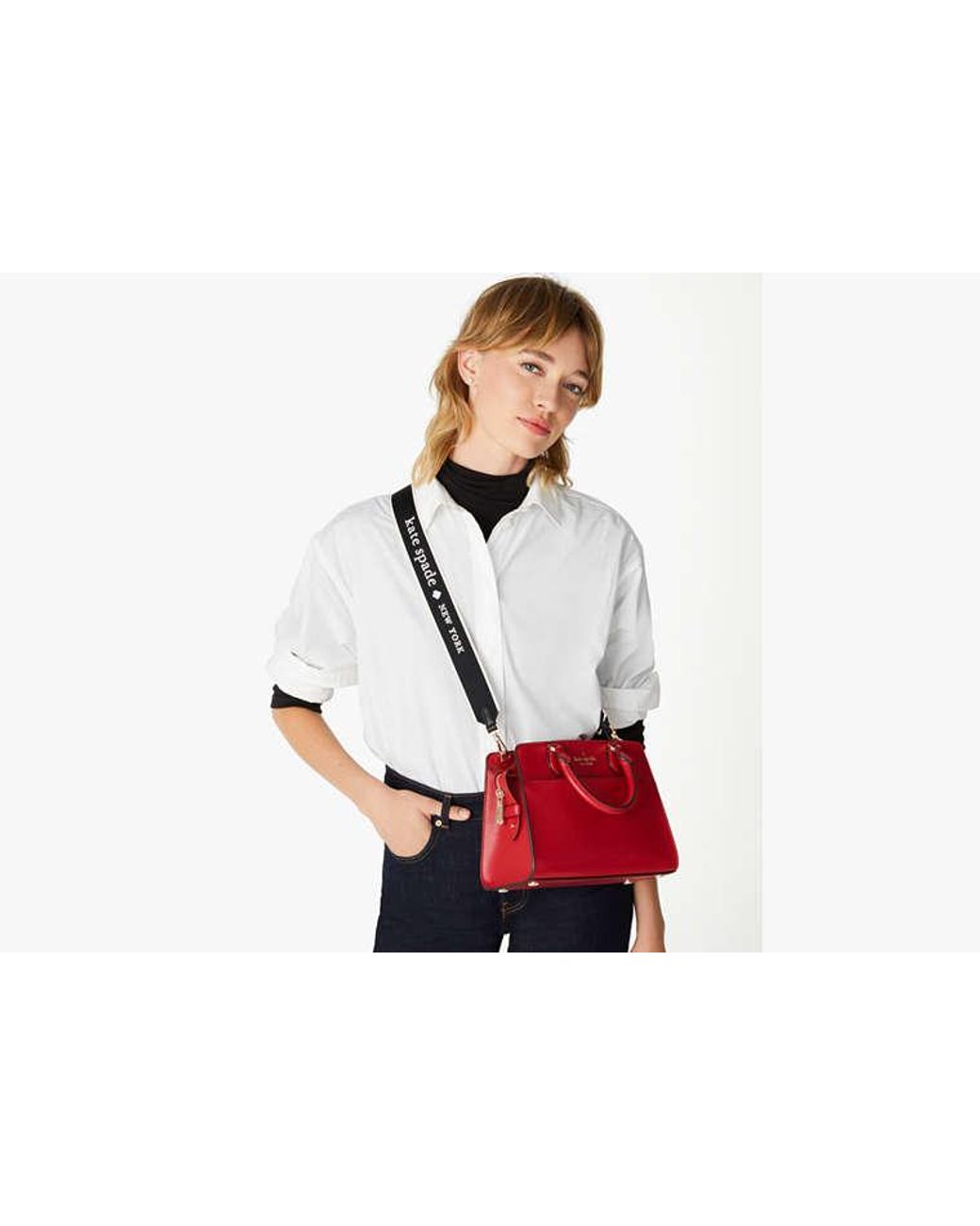 Kate Spade Outlet Blue Kate Spade Logo Webbing Bag Strap