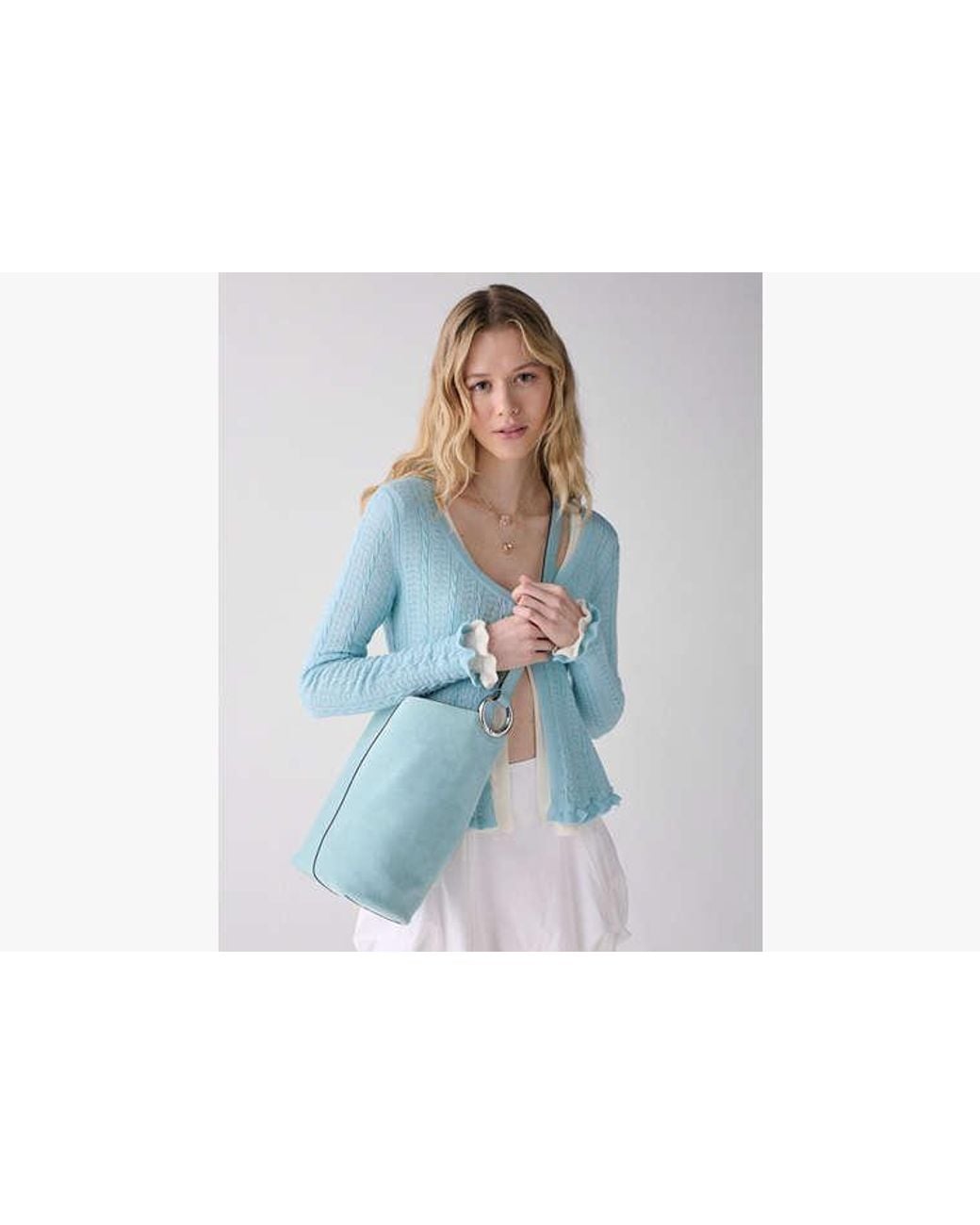 Kate Spade Blue Halo Suede Bucket Bag