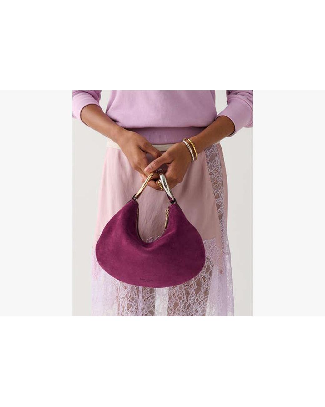 Kate Spade Purple The Suede Bangle Bag