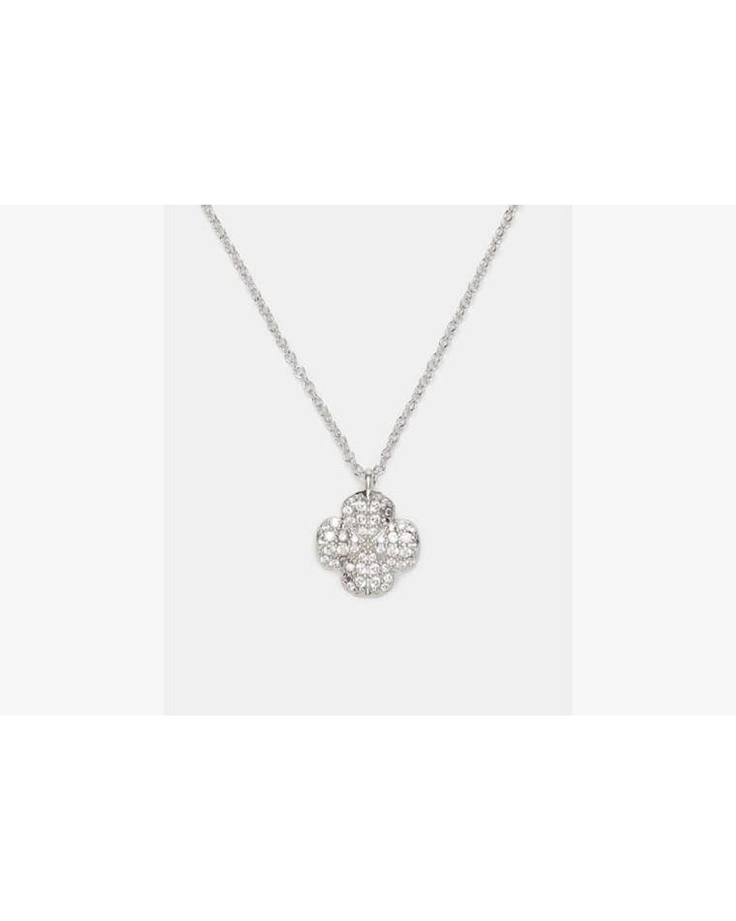 Kate Spade White Flower Pave Mini Pendant
