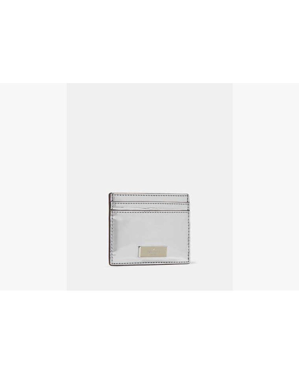 Kate Spade White Bridget Mirror Metallic Small Slim Card Holder