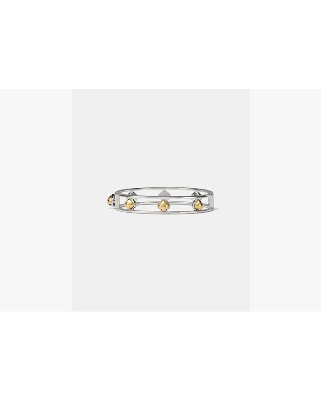 Kate Spade White Kate Spade Sculpted Spade Cut Out Bangle Bracelet