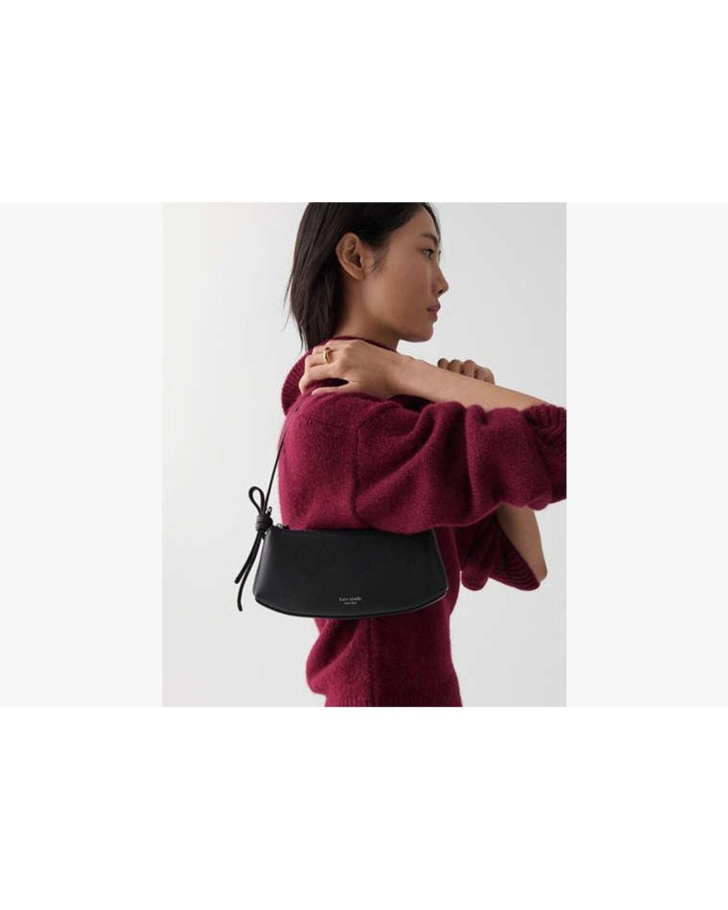 Kate Spade Black Small Loop Zip Pochette Bag