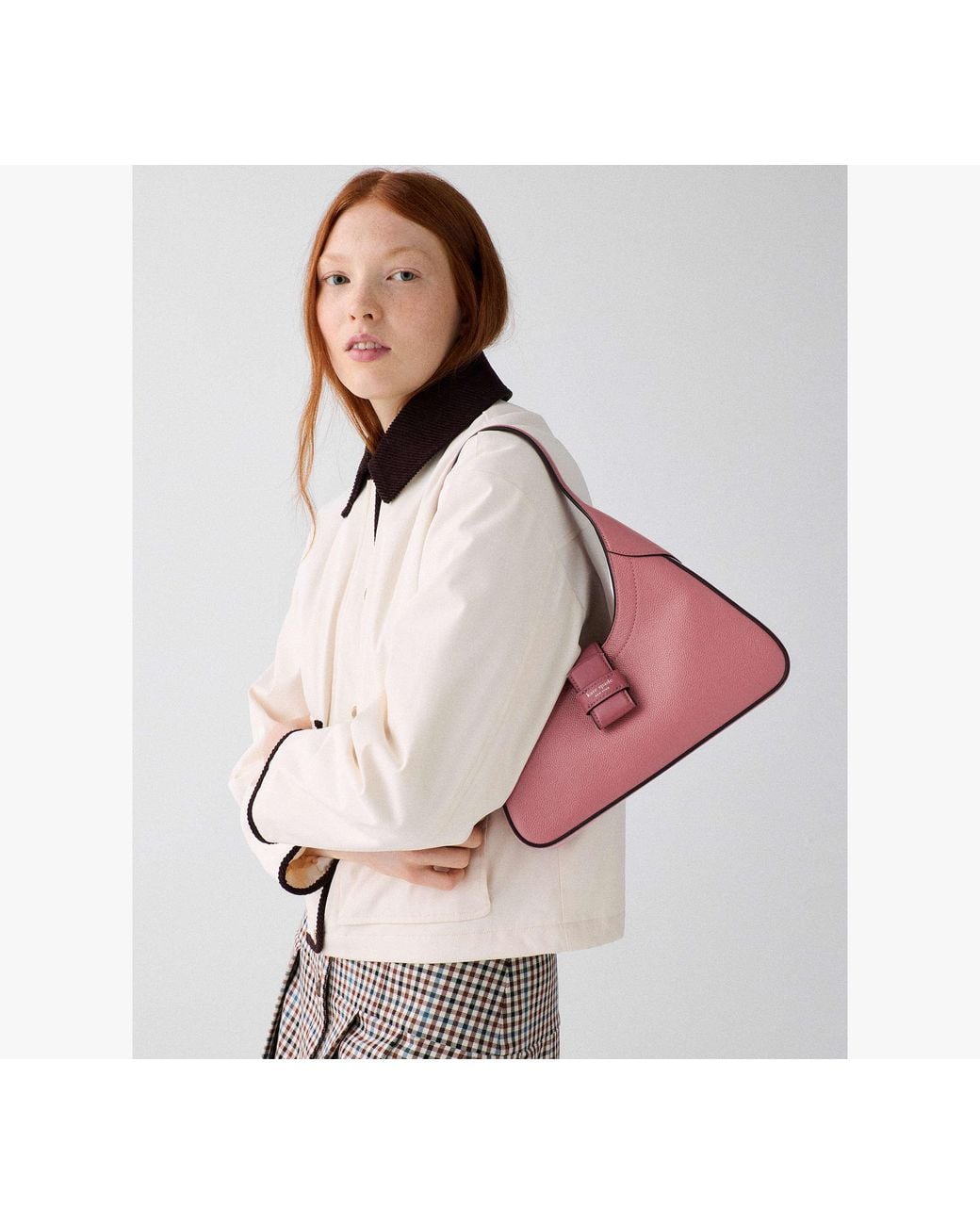 Pebbeld Kate Spade Nouveau Pebbled Leather Shoulder Bag in Pink | Lyst