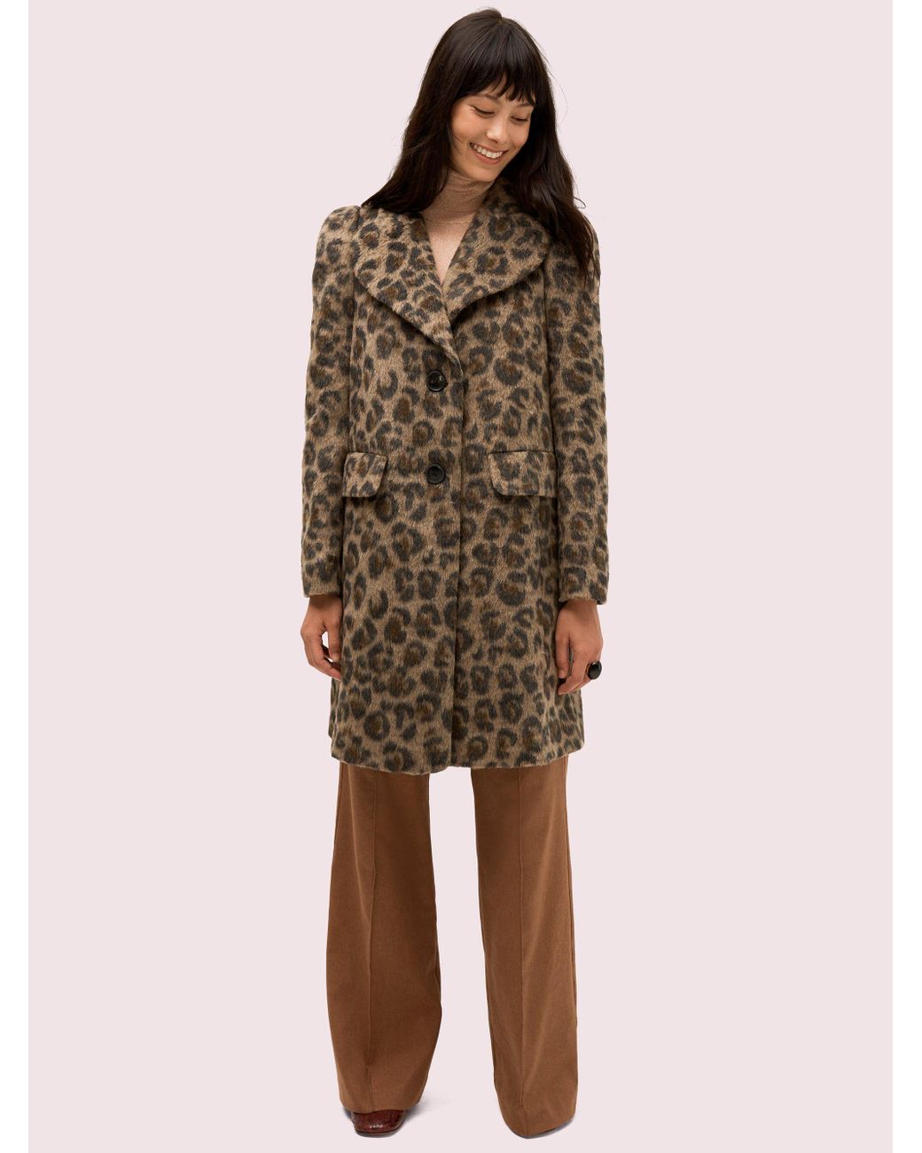 kate spade brushed leopard coat