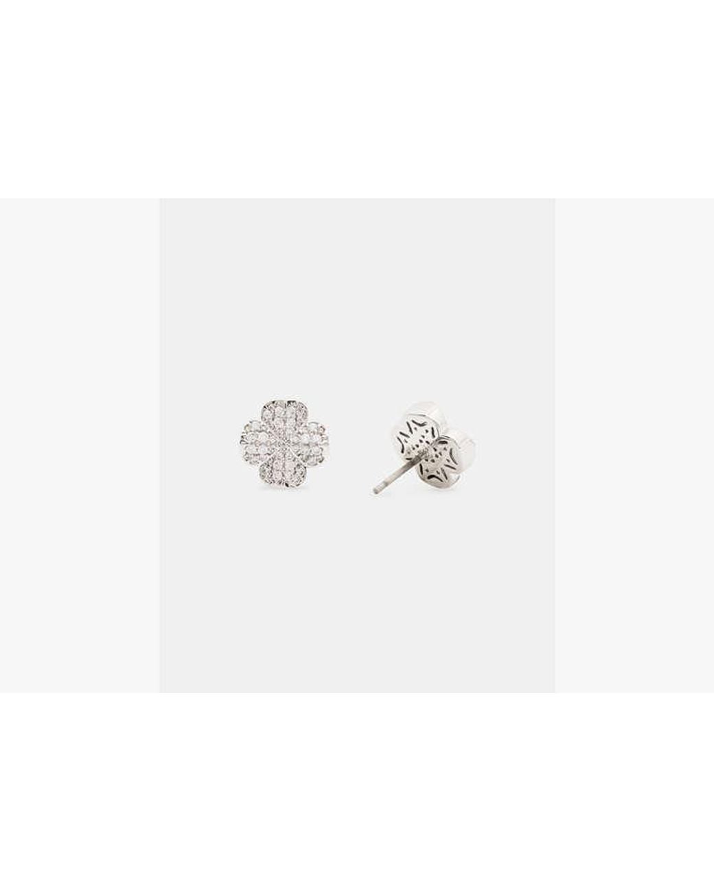 Kate Spade White Kate Spade Spade Flower Pave Stud Earring