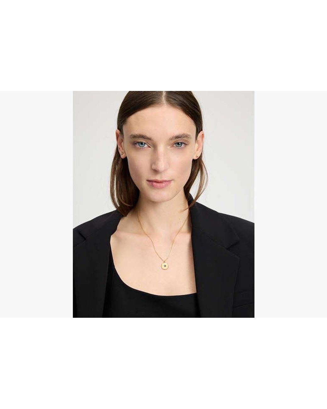 Kate Spade White Kate Spade The Color Spark Collection Fearless Medallion Necklace