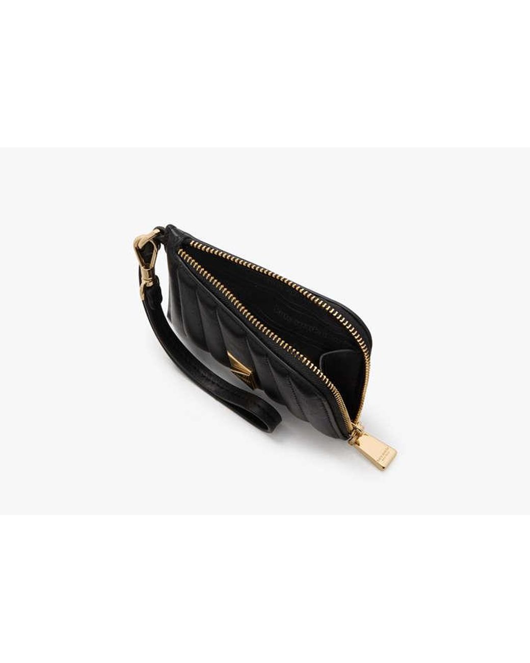 Kate Spade Black Kate Spade Deco Quilted Card Case Wristlet