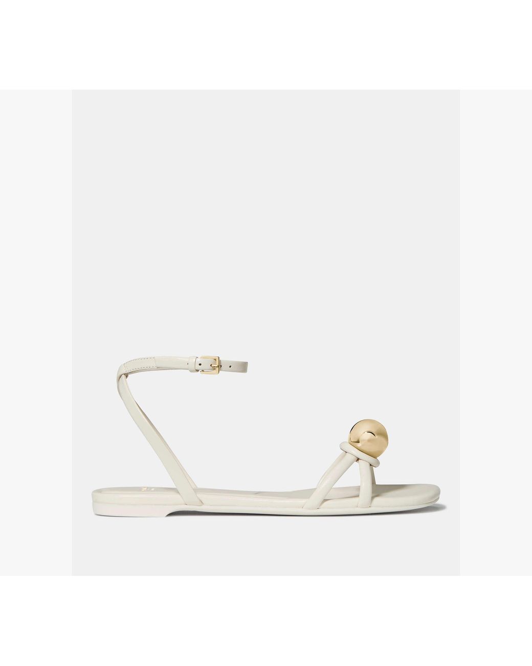 Kate Spade White Harmony Smooth Leather Flat Sandal