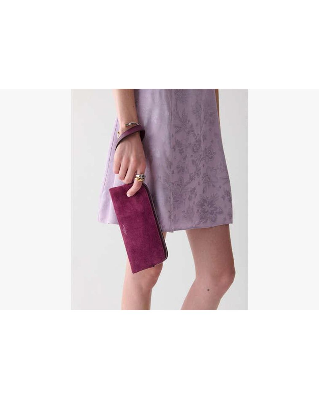 Kate Spade Purple Kate Spade Halo Suede Wristlet