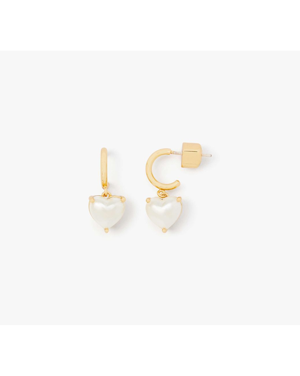 Kate Spade White Kate Spade My Love Heart Huggies Earring