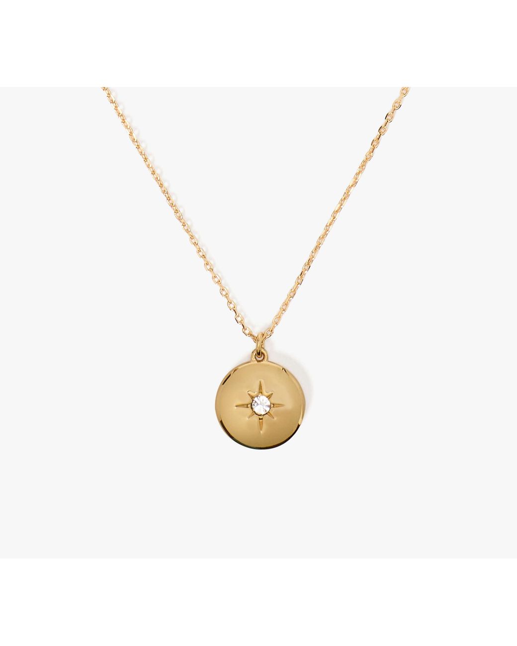 Kate Spade White Kate Spade The Color Spark Collection Clear Inspire Medallion Necklace
