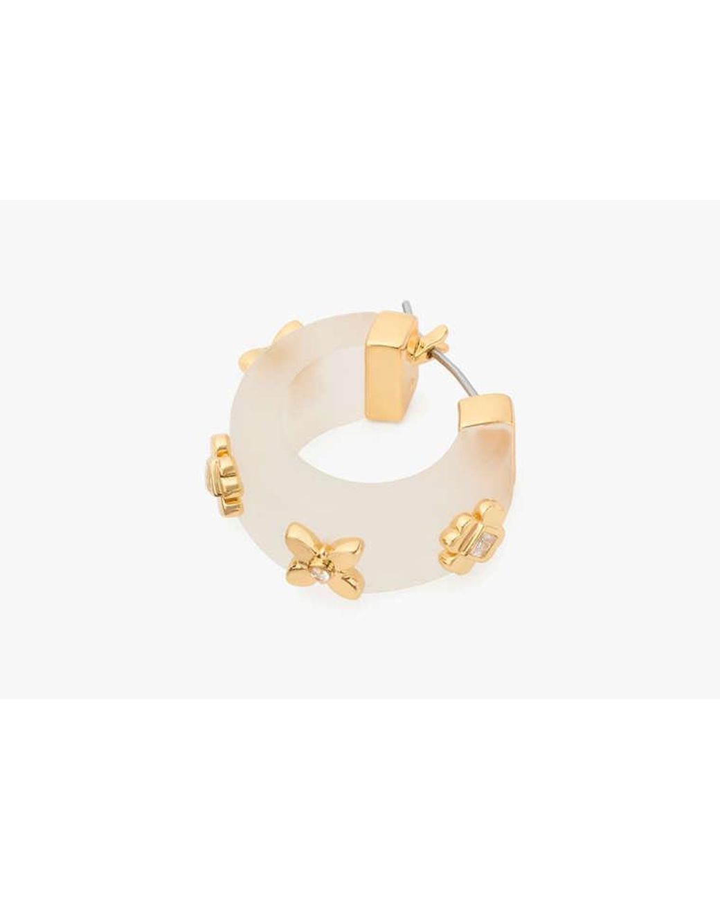 Kate Spade White Kate Spade Heritage Bloom Small Hoop Earring