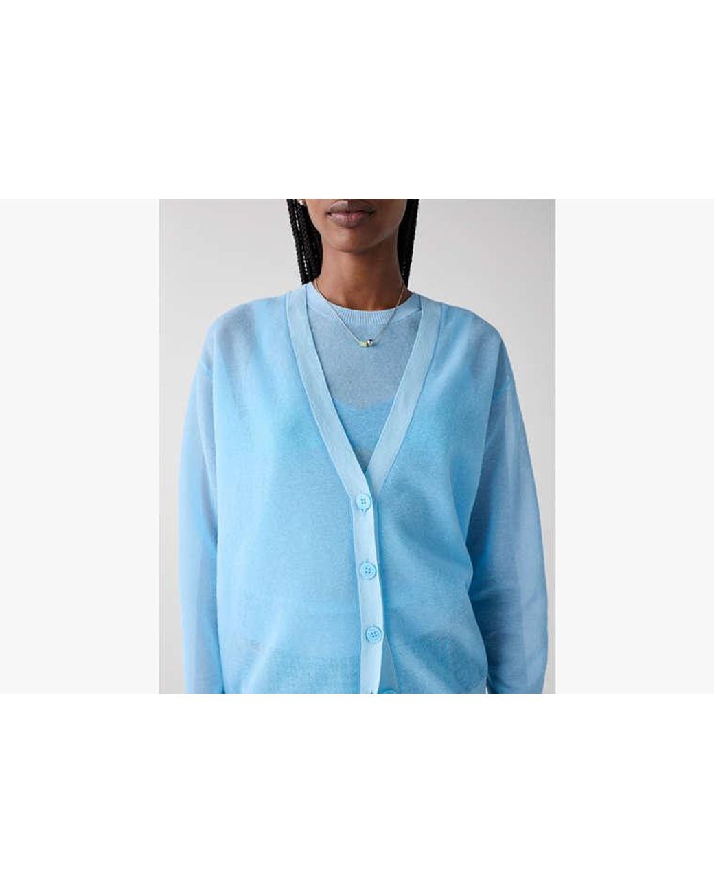 Kate Spade Blue Kate Spade Sheer Knit Cardigan Top