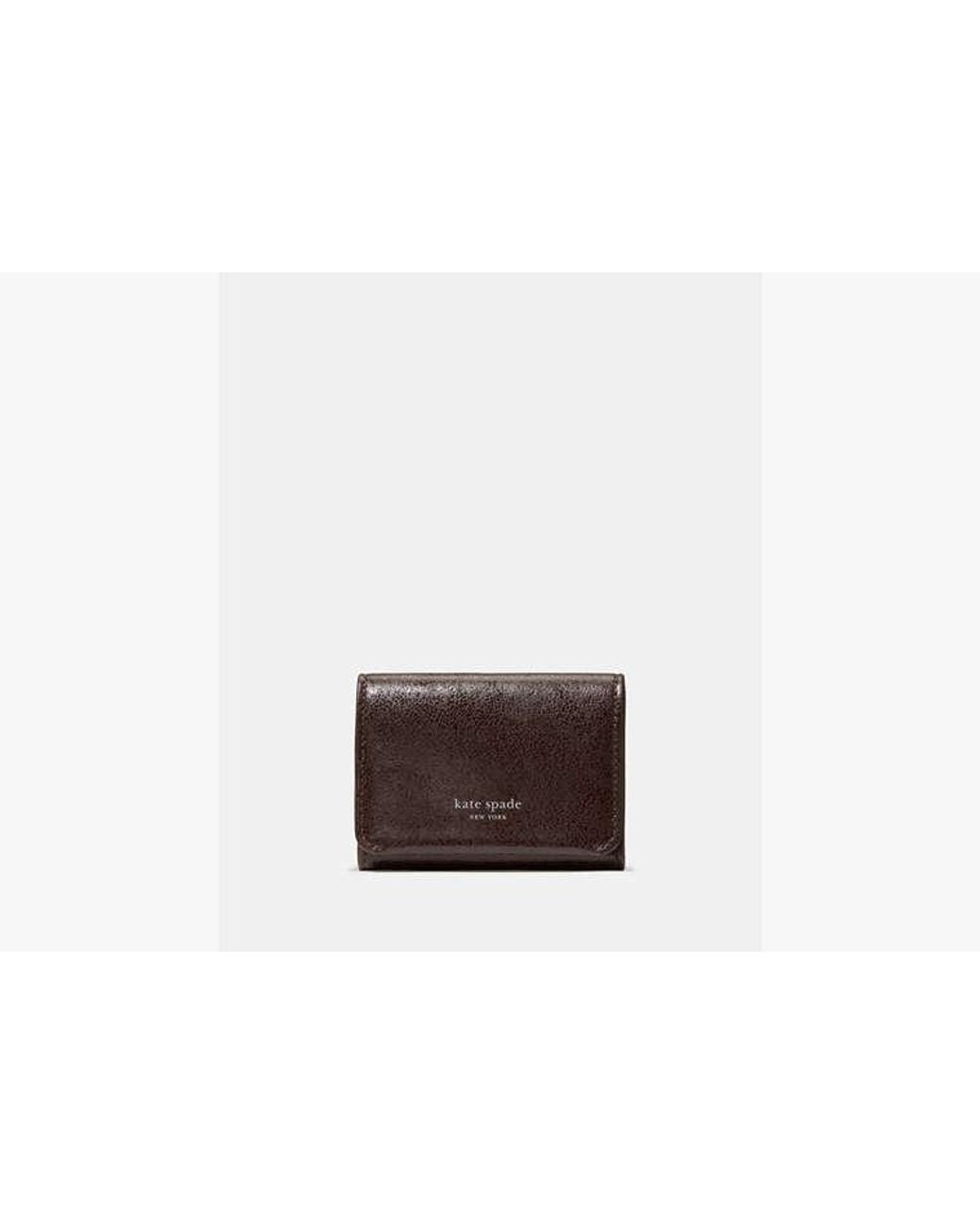 Kate Spade Brown Halo Glazed Card Case Trifold Wallet