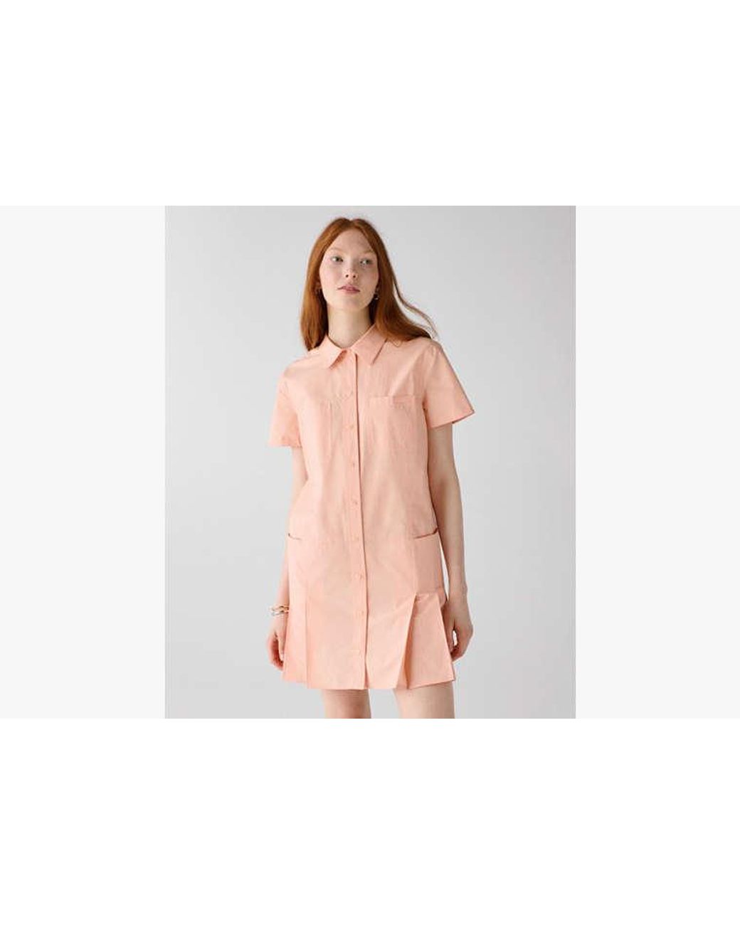 Kate Spade Pink Kate Spade Pleated Utility Shirtdress