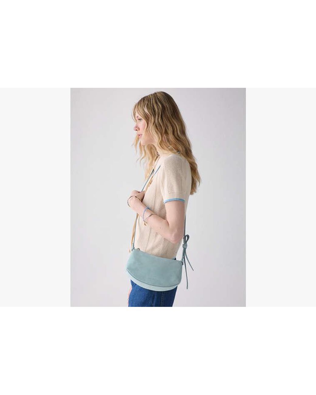 Kate Spade Blue Loop Suede Crossbody