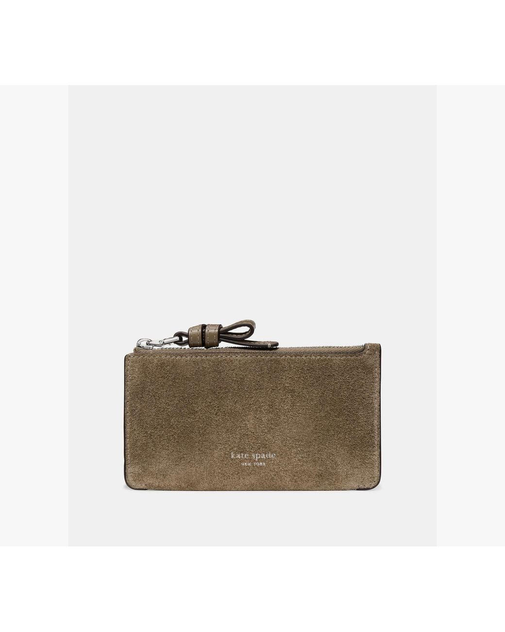 Kate Spade Green Loop Suede Zip Card Case