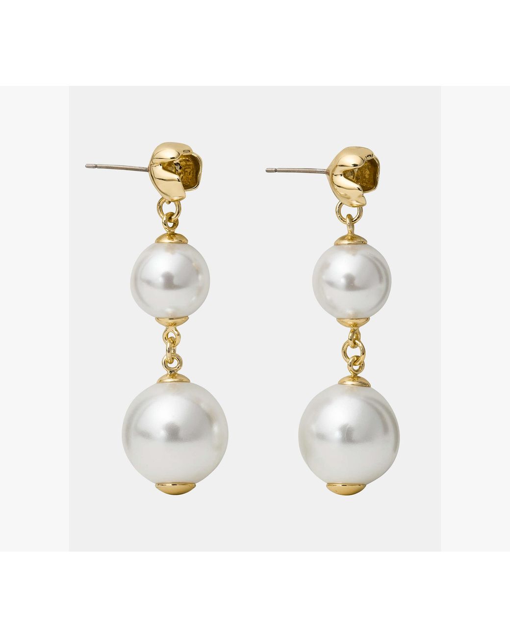 Kate Spade White Golden Bloom Linear Earrings