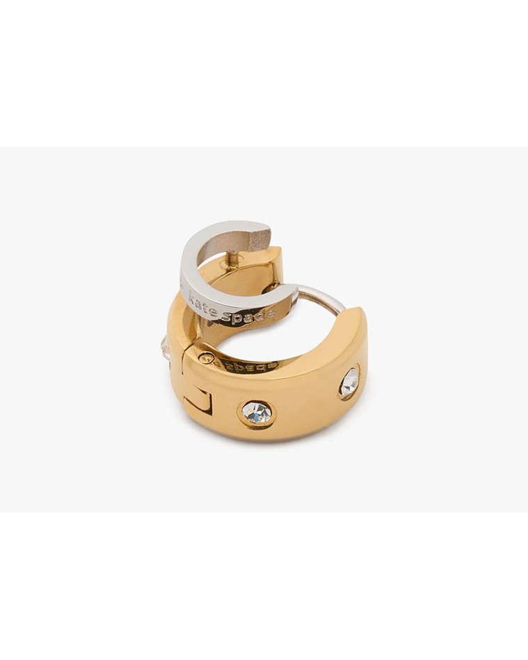 Kate Spade White Set In Stone Double Huggies