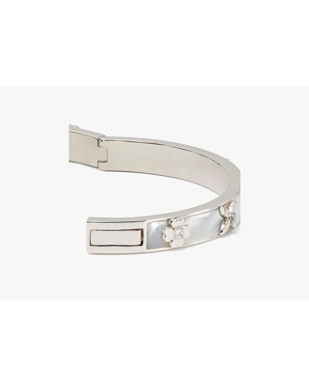 Kate Spade White Kate Spade Heritage Bloom Hinged Bangle Bracelet
