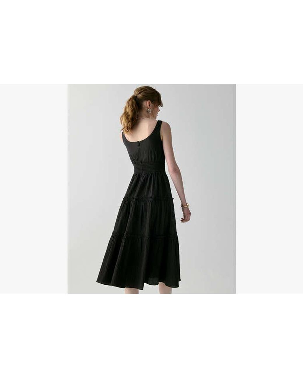 Kate Spade Black Kate Spade Tiered Midi Dress