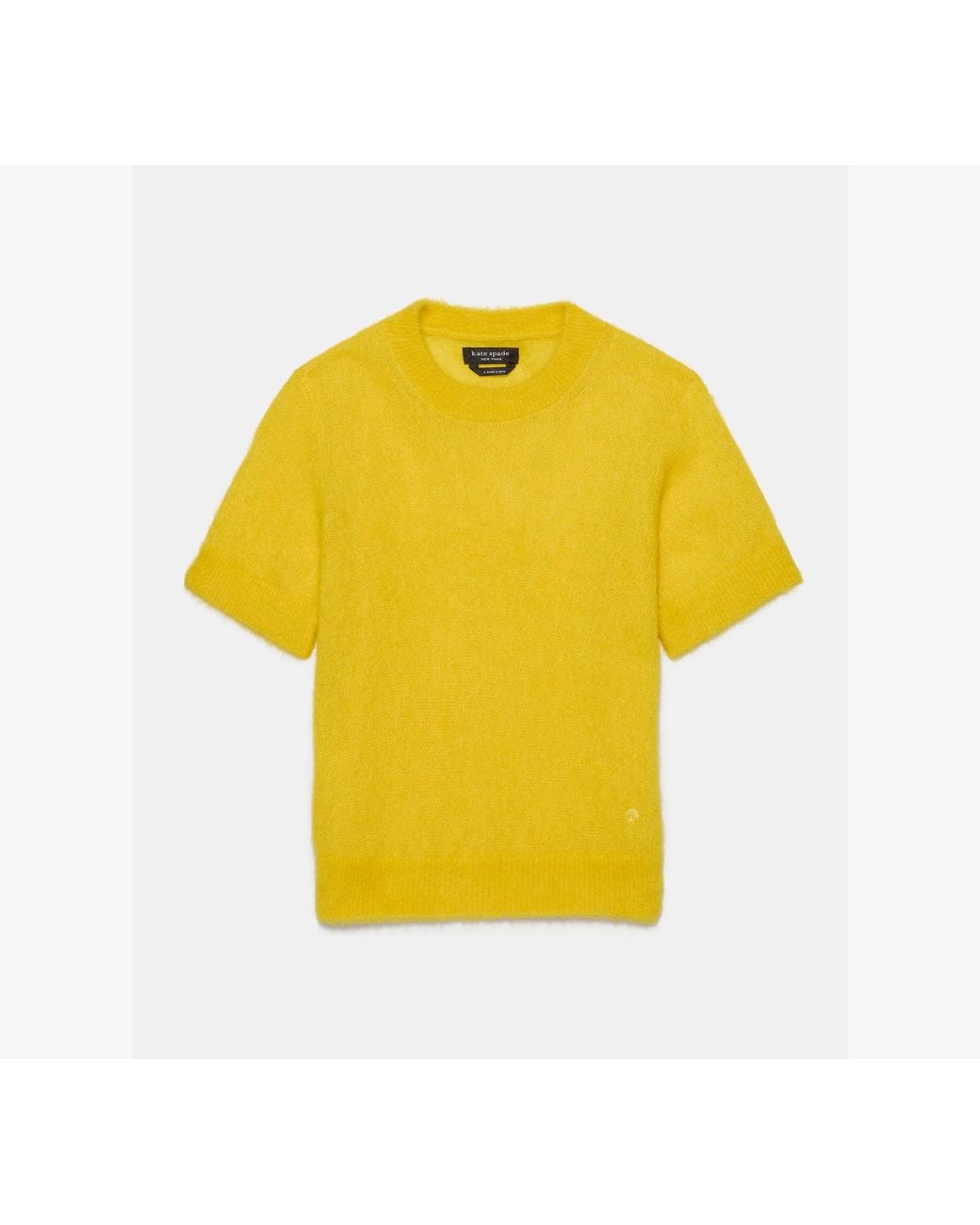 Kate Spade Yellow Kate Spade Fuzzy Short Sleeve Sweater