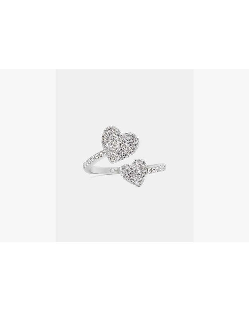 Kate Spade White Kate Spade Yours Truly Pave Heart Ring