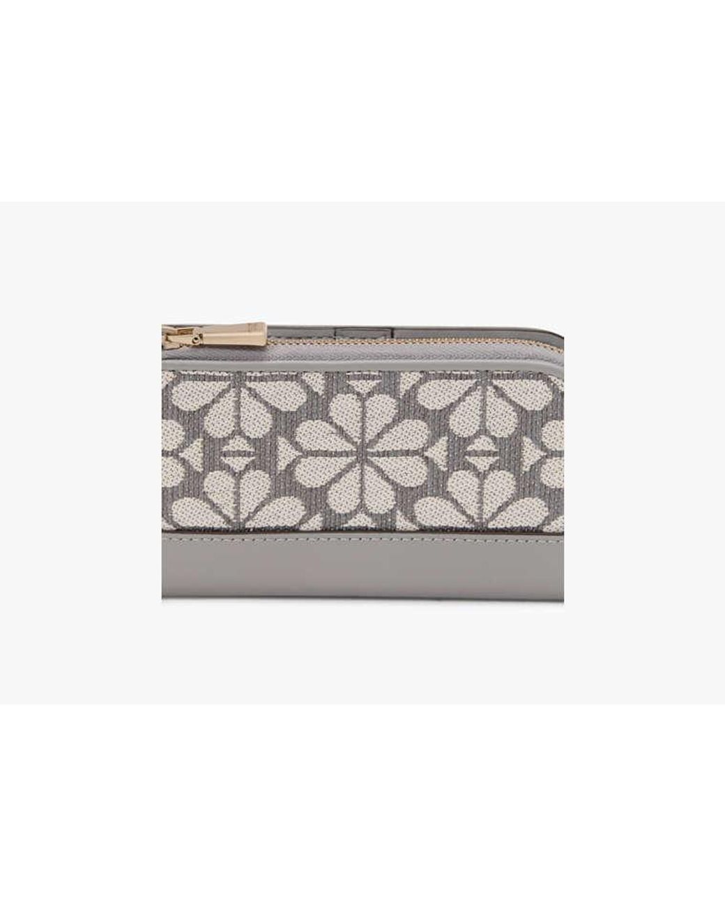 Kate Spade White Devin Spade Flower Jacquard Bifold Wallet