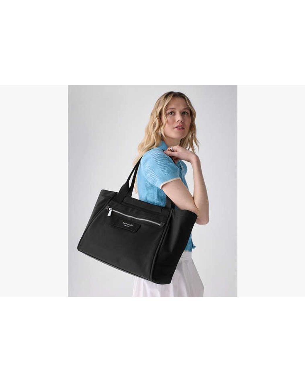 Kate Spade Black Kate Spade Dash Large Nylon Tote Bag
