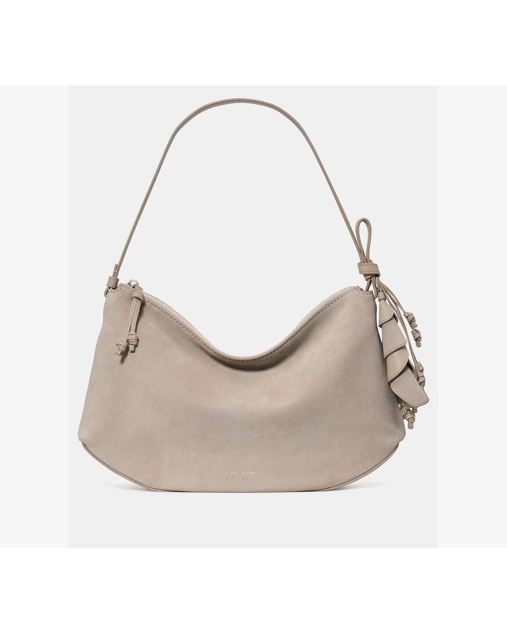 Kate Spade Natural Kate Spade Loop Suede Large Shoulder Bag