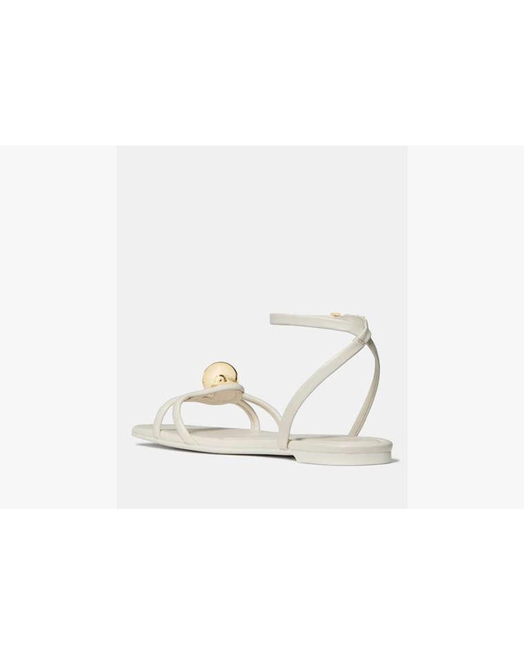 Kate Spade White Harmony Smooth Leather Flat Sandal