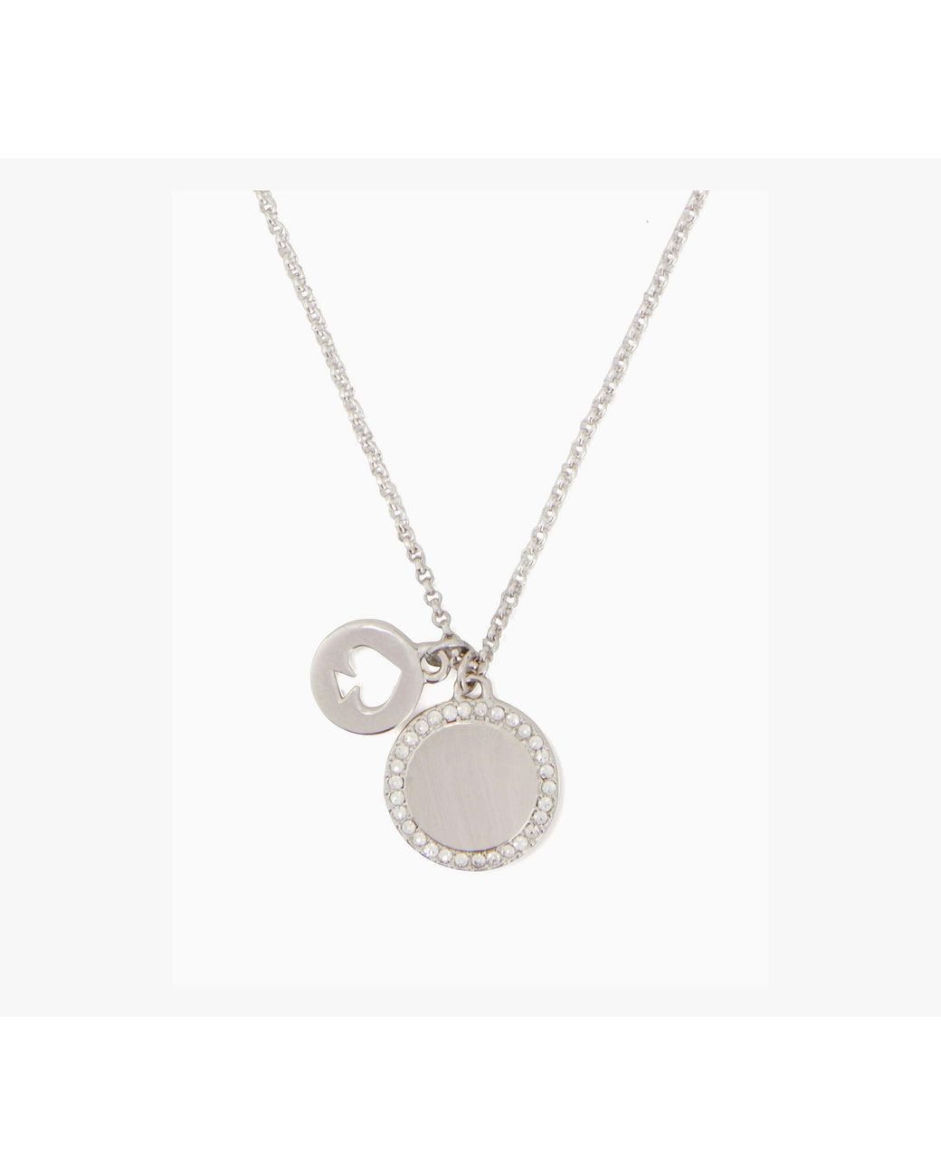 Kate Spade White Spot The Spade Pave Charm Pendant