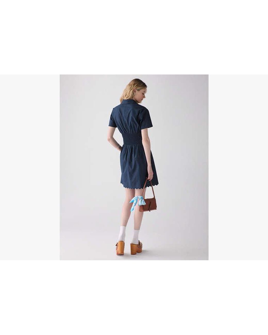 Kate Spade Blue Kate Spade Broderie Anglaise Mini Shirtdress