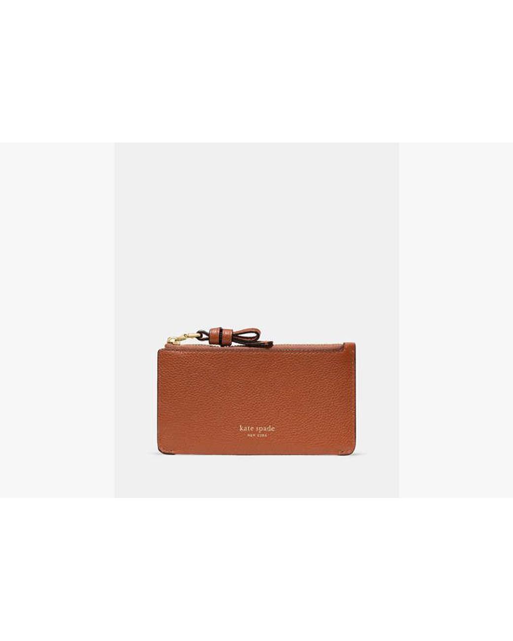 Kate Spade Brown Loop Zip Card Case