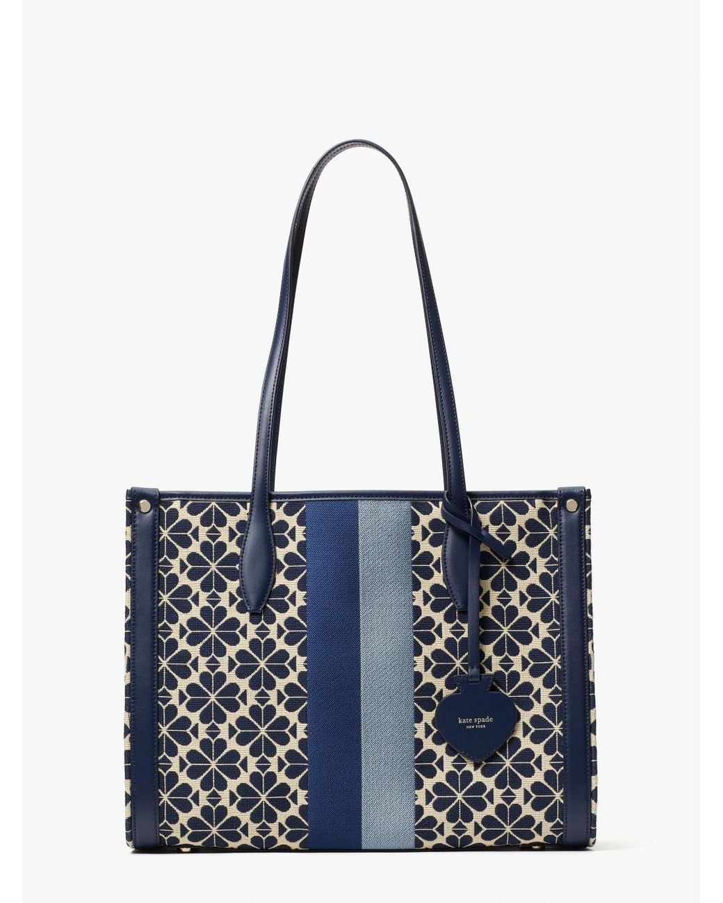 Kate Spade Synthetic Spade Flower Jacquard Stripe Market Medium Tote in