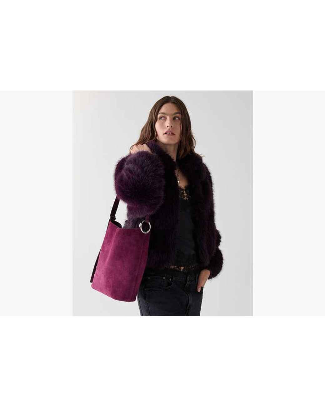 Kate Spade Purple Halo Suede Bucket Bag