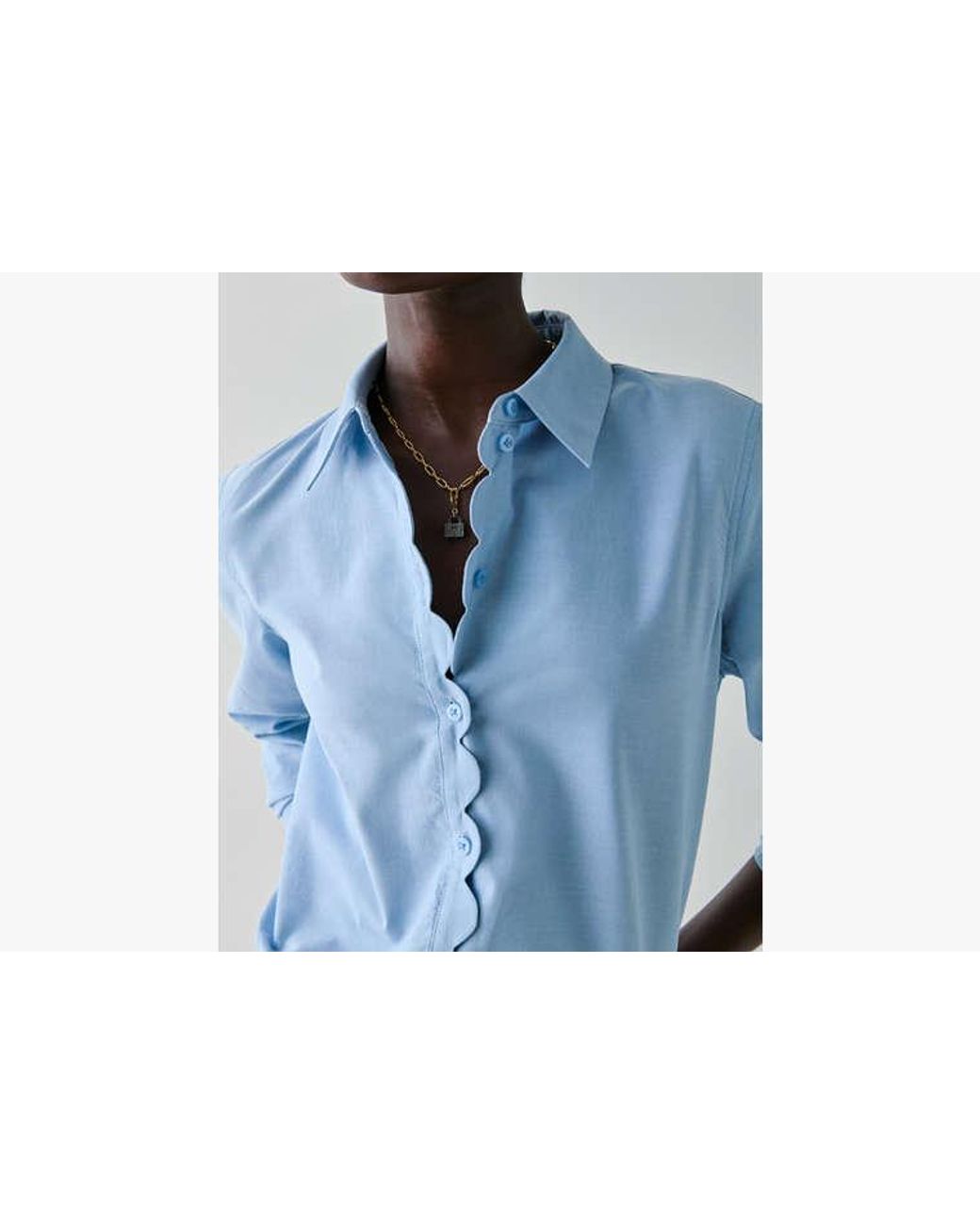 Kate Spade Blue Kate Spade Oxford Scallop Shirt